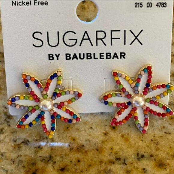 BaubleBar SugarFix Beaded Flower Post Earrings - Picture 3 of 5
